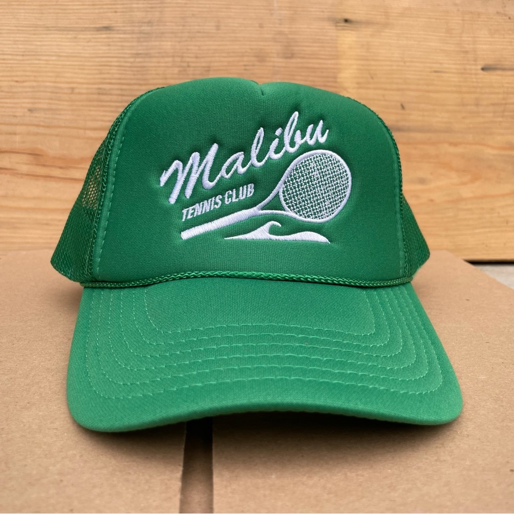 Urban Outfitters Trucker Hat Malibu Tennis Club Cap Green Snapback Adult Unisex